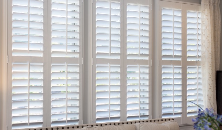 Faux wood plantation shutters in Philadelphia